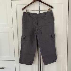 Eileen Fisher Organic Cotton Cargo Capri Pants Size 8